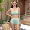 Source Ladies Fashion Split Bikini Striped Print Fresh Student Beach Hot Spring Swimsuit BI