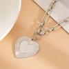 Fashionable Metal Love Heart Pendant Necklace Adjustable Length Clavicle Chain for Women Fashion Choker Jewelry