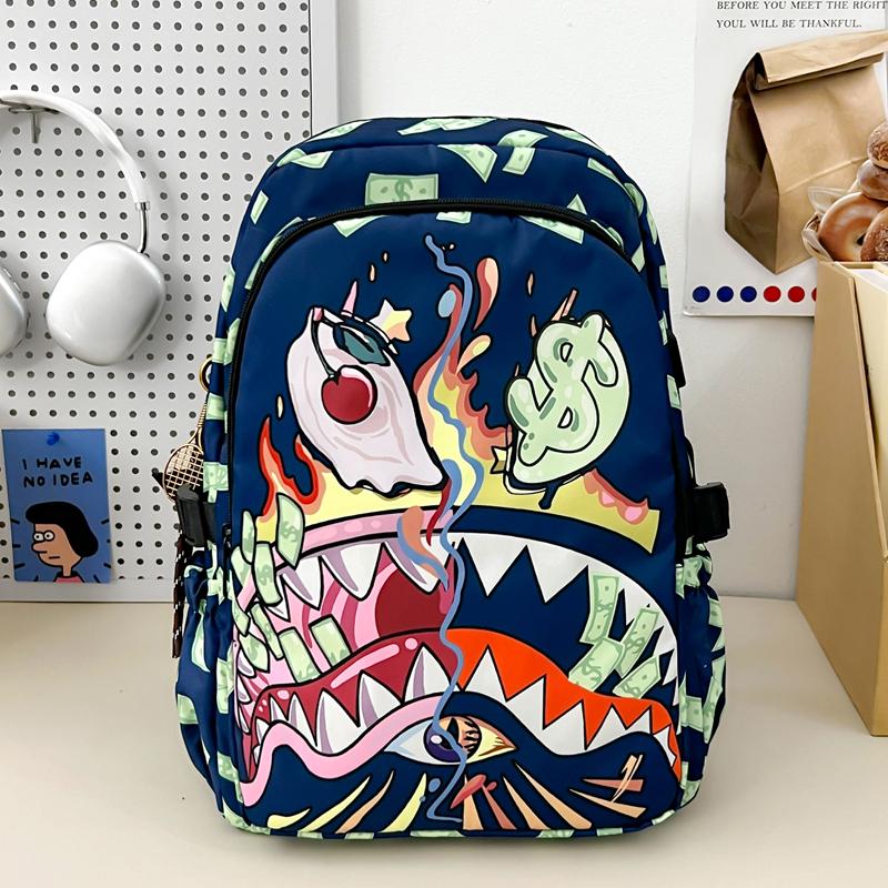 Zaino Colorato Squalo Studente Leggero Impermeabile Scuola Stampato Grande Capacità Cartone Animato