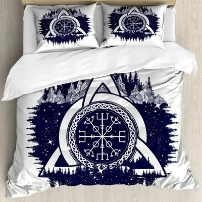 Set Copripiumino Vikingo Mjollnir Set Biancheria da Letto Motivi Folklore Scandinavo Cultura Germanica Settentrionale Copripiumino Federe