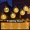 60 LED Crystal Globe Solar String Lights Waterproof 8 Modes Outdoor Patio Garden Party Tree Decor