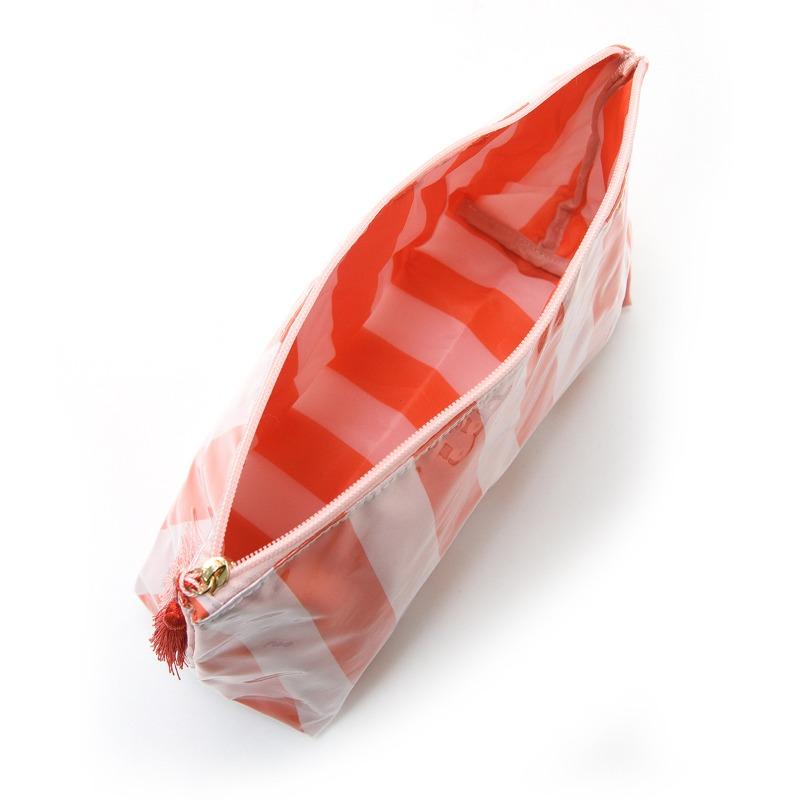 Cross-border Striped Cosmetic Bag High-value Large-capacity Cosmetic Storage Bag Contrasting Color Travel Portable Cosmetic Bag