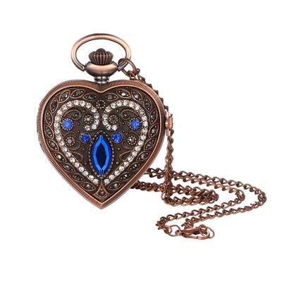 Pocket Watch Necklace Sweater Chain Preset Birthday Anniversary [Lancardo] (Blue)