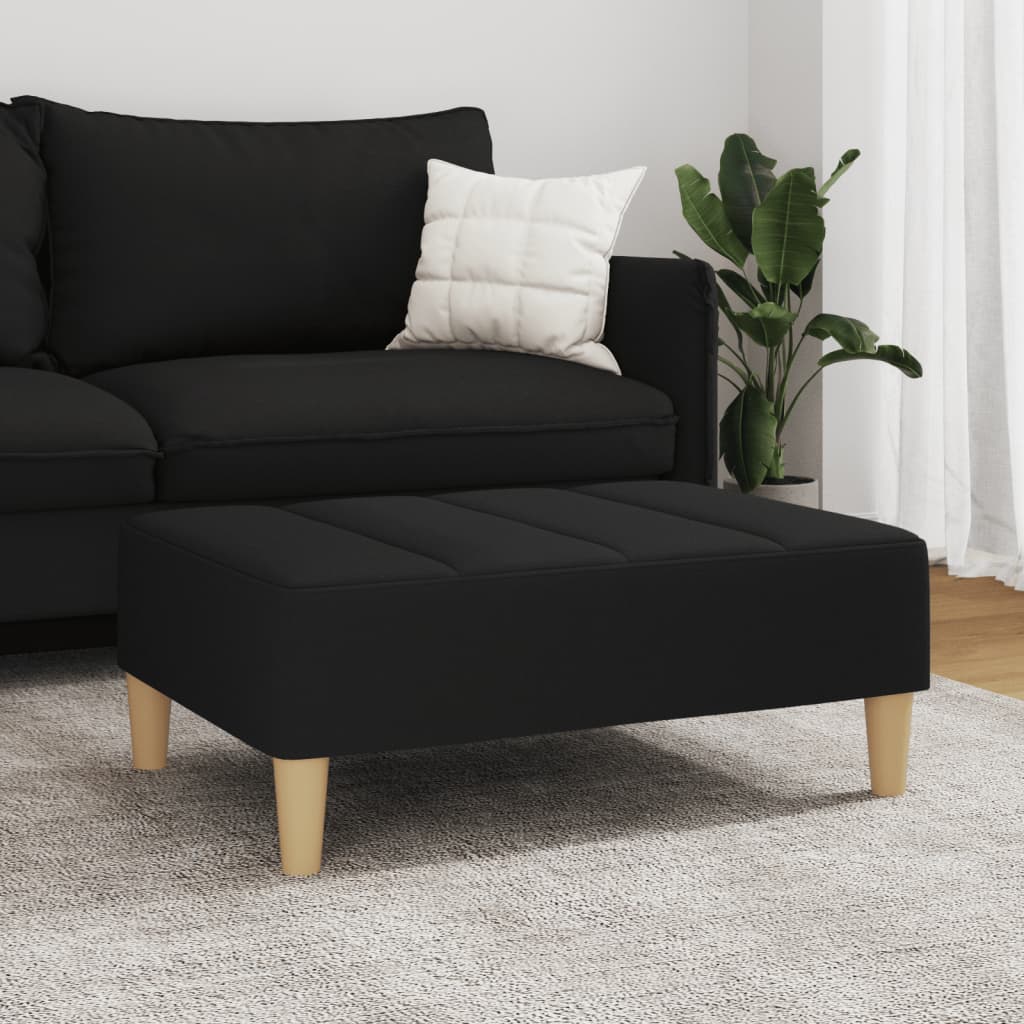 Footstool Black 77 X 55 X 31 Cm Fabric