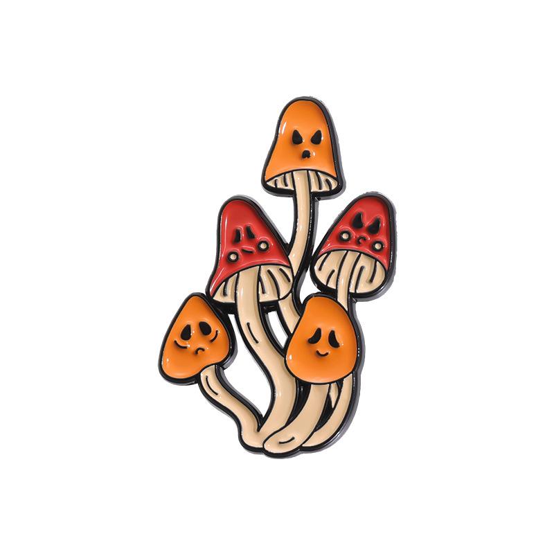Halloween Adorable Cartoon Plant Series Badge Cute Mushroom Pumpkin Lantern Brooch