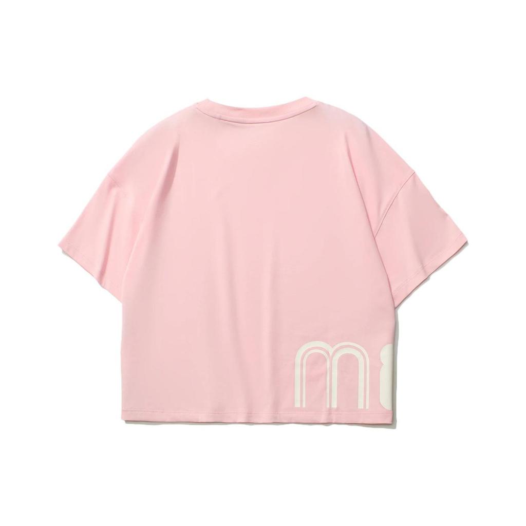 Li Ning X Disney Kollaboration Sport Lifestyle Serie Cartoon Print Rundhals Kurzarm T-Shirt Damen Tops Pink AHSR424-7