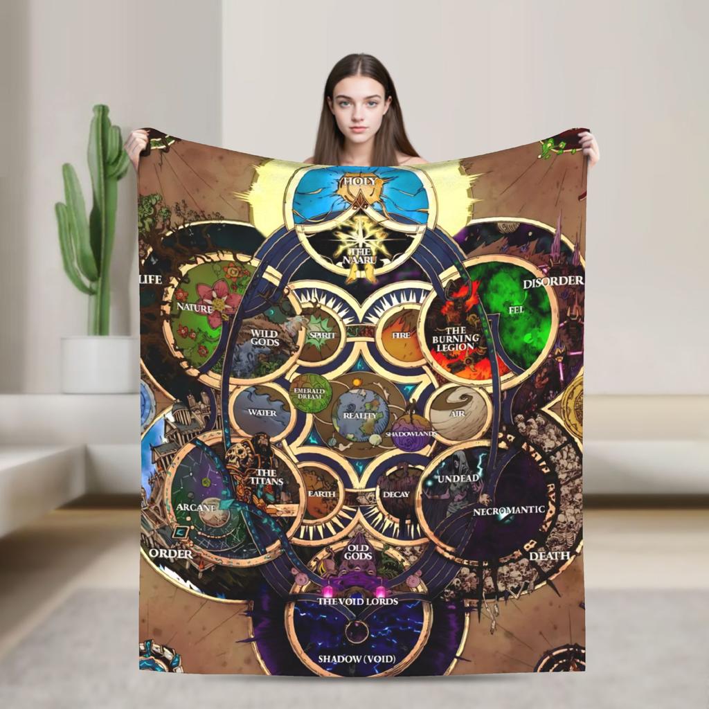 World of Warcraft Game Flannel Blankets Super Warm Throw Blanket for Outdoor Travel Office Aesthetic Bedspread Sofa Bed Cover