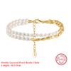 EFFIE QUEEN Enchanting 925 Sterling Silver Freshwater Pearls Beads Chain Bracelet Perfect for Romantic Celebrations Gift GPB29