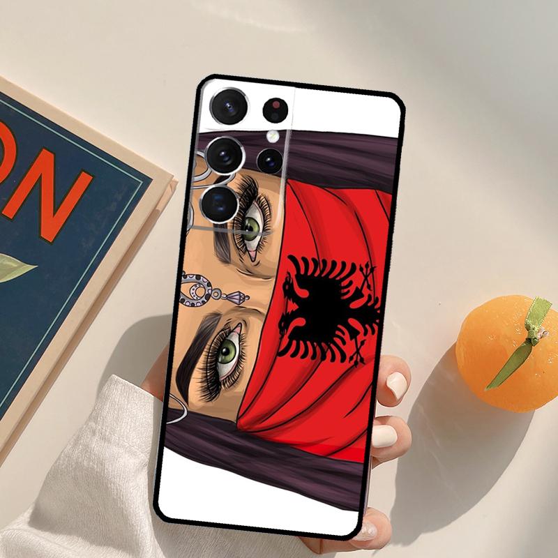 Albanien Albaner Flagge Handyhülle Für Samsung Galaxy S25 S26 Ultra S20 S21 S22 S23 S24 Plus S10 S25 FE Rückabdeckung