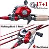 4 Sections Fishing Rod with 7.2:1 High Speed Baitcasting Reel Portable Fishing Rod Set Fishing Tools