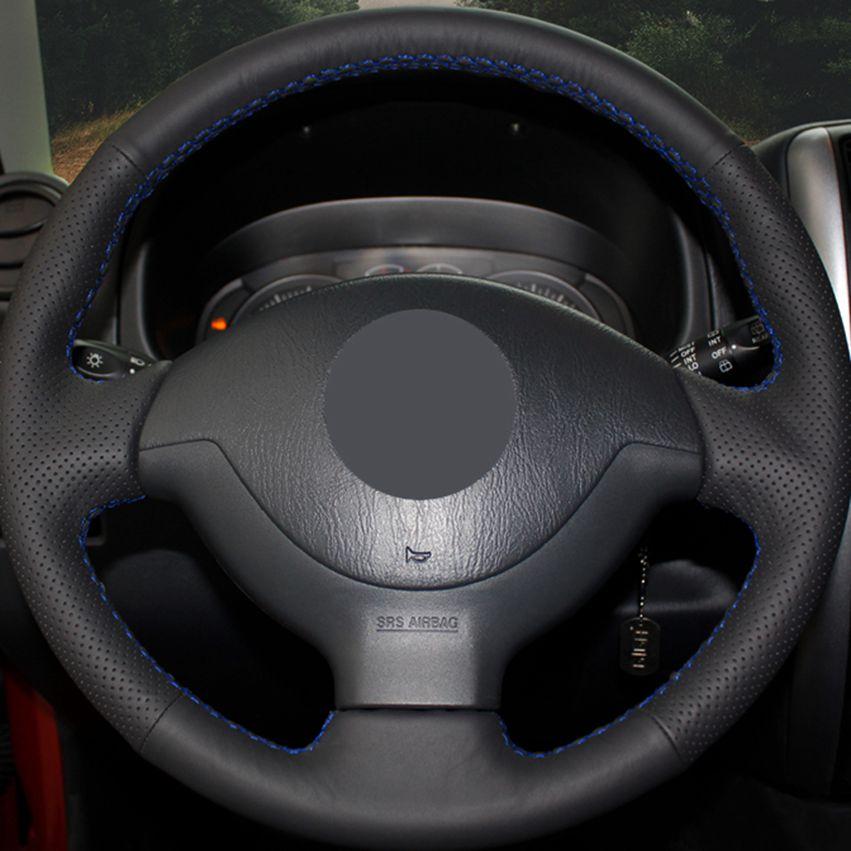 Black Artificial Leather Steering Wheel Cover Hand-stitched Car Steering Wheel Cover for Suzuki Jimny 2007-2012