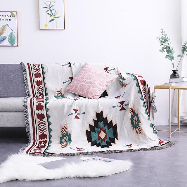 Double Side Boho Plaid Decorative Blankets For Bed Sofa Cover Camping Picnic Blanket Mat Tapestry Chair Couch Slipcover Blanket