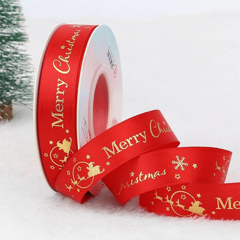 5M Christmas Decoration Christmas Ribbon Xmas Tree Ornament for Home Decor New Year Handmade DIY Gift Packing Box Accessories