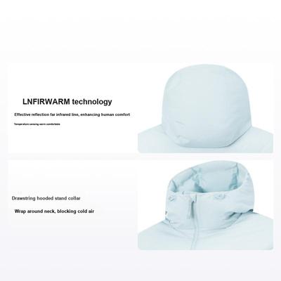 Li Ning CF Su Series White Windproof Moisture Wicking Water Resistant Loose Duck Down Short Jacket Unisex Jacket Frost-Blue AYMV157-6