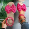 Women Sandals 2025 New Summer Lightweight Sandals Beach Casual Slippers Outdoor Bow Tie Flat Shoes Home Slides Women