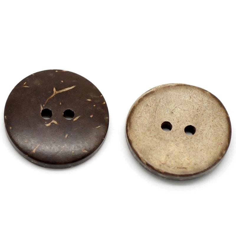 50pcs lot 18mm Brown Coconut Shell-4 Holes-Buttons Sewing Scrapbooking Diy Clothing Accessories