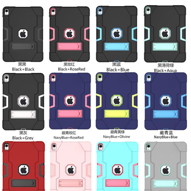 Slim Shockproof Silicone Case With Kickstand IPad Pro 11 Inch 2020 Dual-Tone Design Anti-Slip Cover