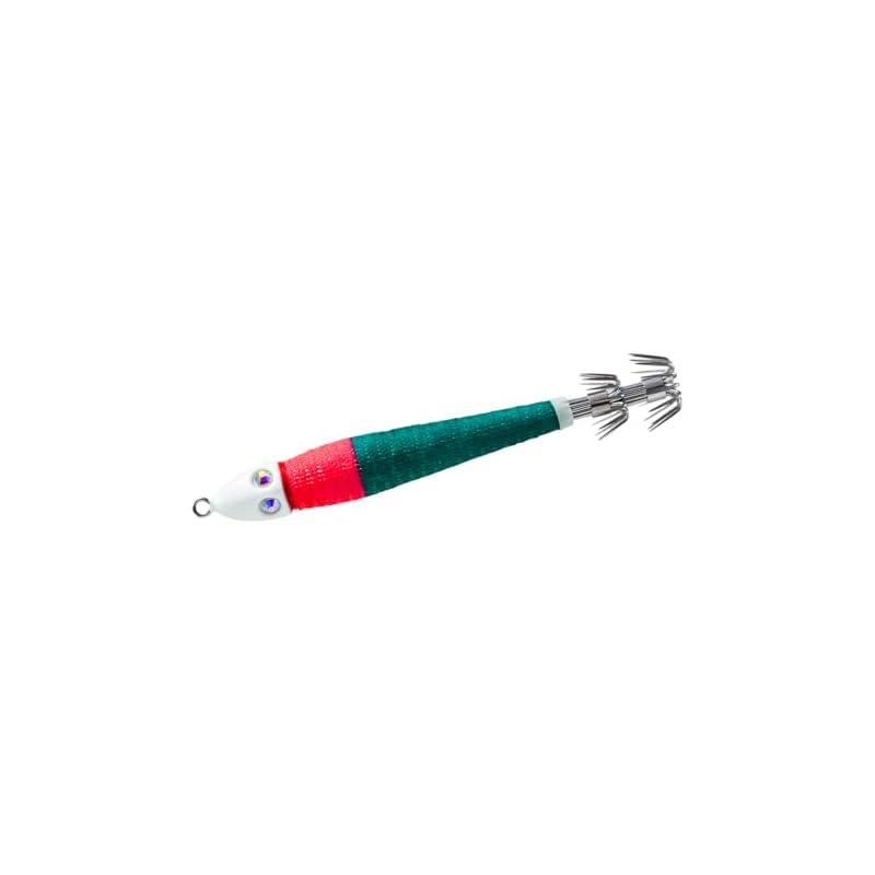 DUEL YO-ZURI Lead Squid Jig: Four-Eye Lead Squid Jig, Size 20 (75g), BLRM:02 Blue Luminous Red Green