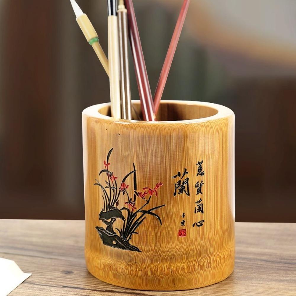 Multifunctional Pen Holder Cylindrical Pencil Box Portable Desktop Storage Box  Student