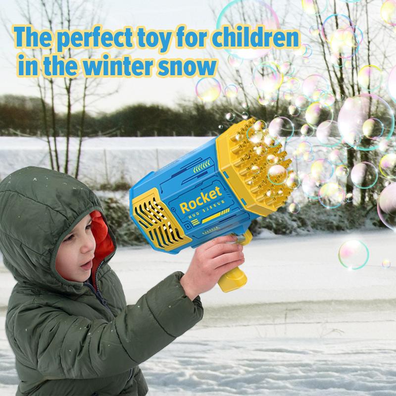 

Пистолет-ракета с 69 отверстиями, машина для мыльных пузырей, рождественский подарок, форма пистолета, автоматический вентилятор со световыми помперами, игрушки для детей, Рождество