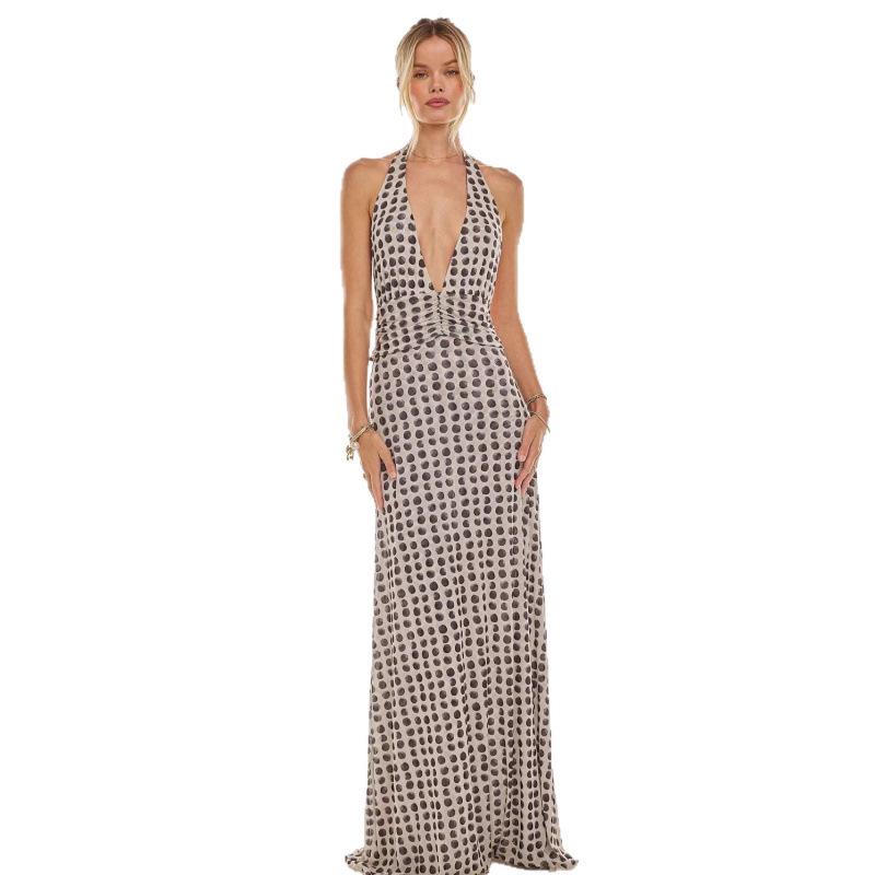 European & American Style Backless Slim Halter Dress - Spring/Summer Fashion
