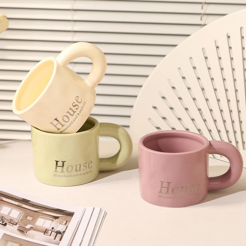 Simple Mug High Value Ceramic Water Cup Milk Cup Office Men's High End Exquisite Coffee Cup for Girls