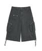 HUG YOUR SKIN Washed Bermuda Cargo Pants (Charcoal)
