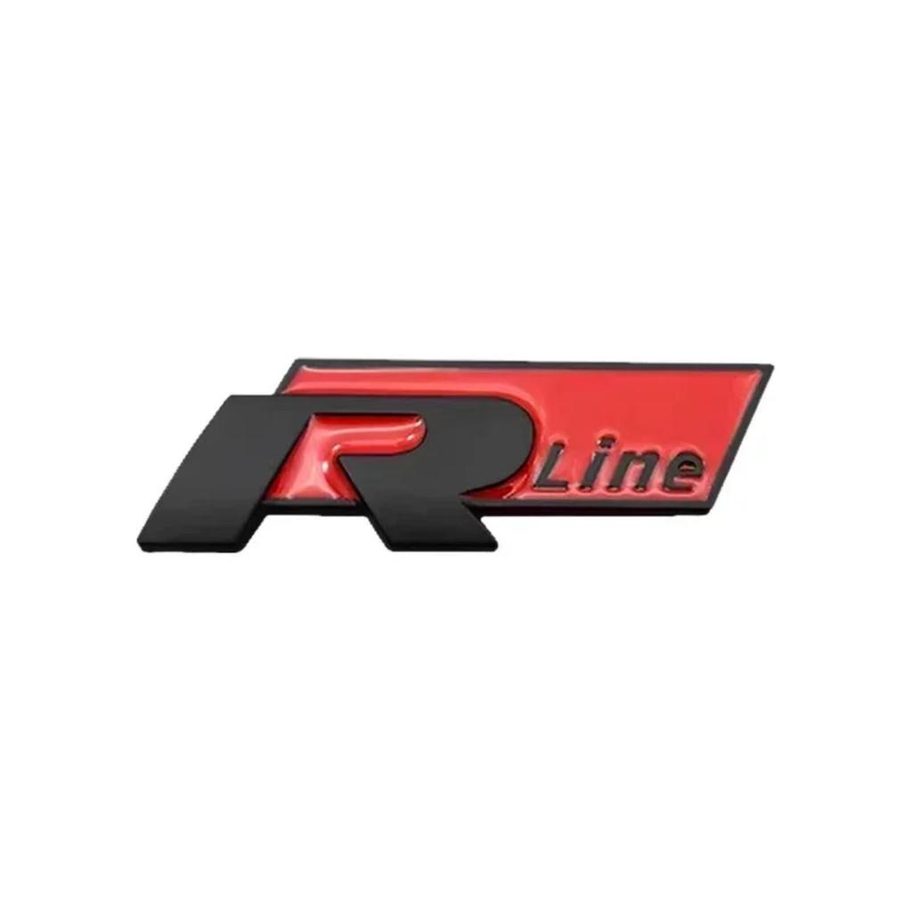 Autocollant Emblème Logo R RLine en Métal 3D Autocollant Emblème Coffre Arrière de Voiture Accessoires de Style Extérieur de Voiture de Haute Qualité