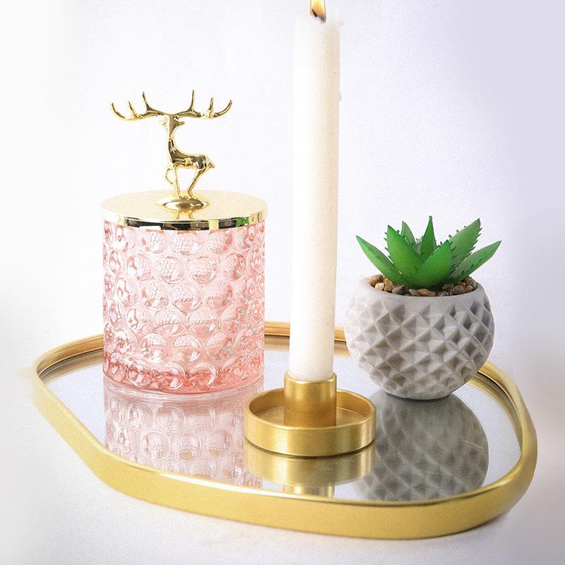 1Pc Potato-shaped Light Luxury Home Table Decoration Gold Nordic Shooting Props Jewelry Mirror Tray