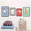 Nordic Style Animal Giraffe Lion Koala Decorative Canvas Painting Children's Room Living Room Fresco Wall Pictures Animal Print