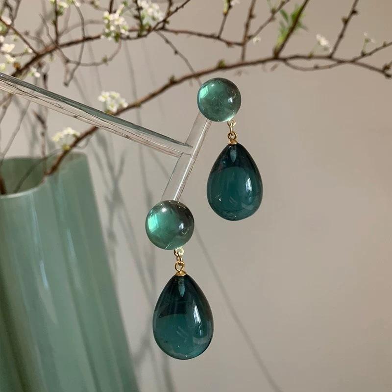 

Retro Water Drop Earrings Women S Sea Green New Geometric Originality Elegant Unique Design Earrings Charm Jewelry Gift ONESIZE