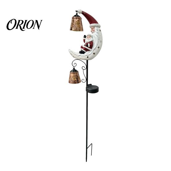 Energy Saving Solar Yard Lamps Christmas Santa Claus Moon Garden Stake Light, Waterproof Crescent Pathway Lighting for Lawn LED Light Outdoor
