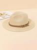 Women Wide Brim Straw Sun Hat With Belt Buckle Beach Summer Hat