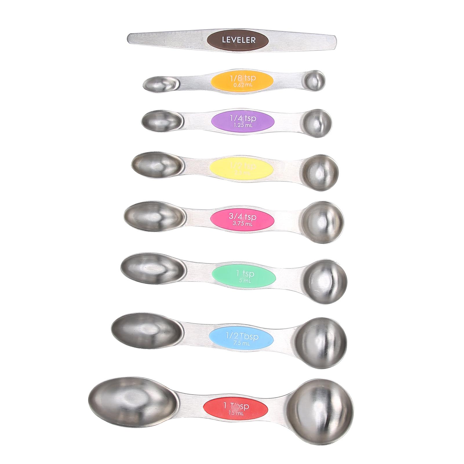 Measuring Spoon Set Stainless Steel Magnetic Double Head Baking Seasoning Scoop Kitchen Tool
