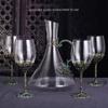 Vintage Enamel Color Red Wine Glass Crystal Glass Goblet DECANTER SET Wineglass Champagne Wine Glasses Whiskey Cup Cups Drinking