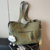 Canvas Bag Women'S Large-Capacity Simple Versatile Messenger Bag Casual Shoulder Class Commuter Tote Bag
