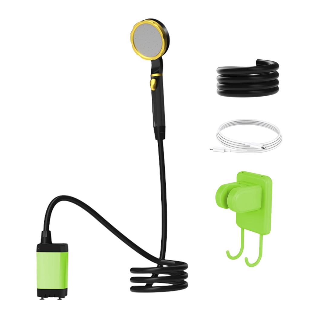 Przenośny Prysznic Elektryczny Prysznic Kempingowy z Pełnym Cyfrowym Wyświetlaczem Temperatury Pozostałego Akumulatora 2 Mo