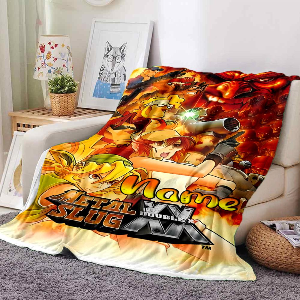 Customiz Name Personality Metal Slug  Blanket Soft &Warm Sofa Office Bed Travel Lunch Break Blanket, Gift Suitable All Seasons