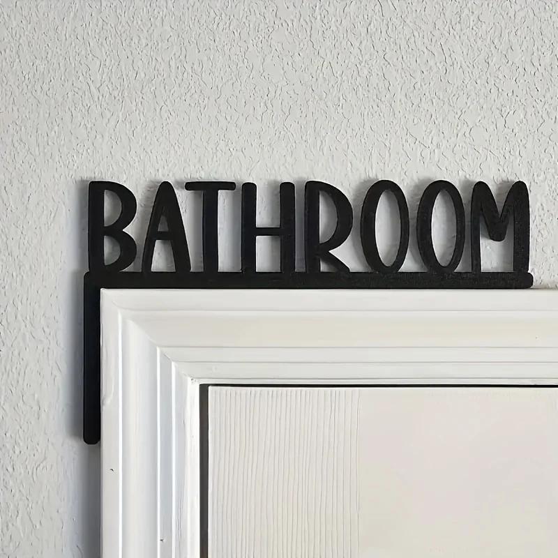 Cartello metallico da bagno da appendere alla parete - cartello d'angolo per stipite della porta del bagno - usato per la decorazione della casa sopra la porta da appendere alla parete interna