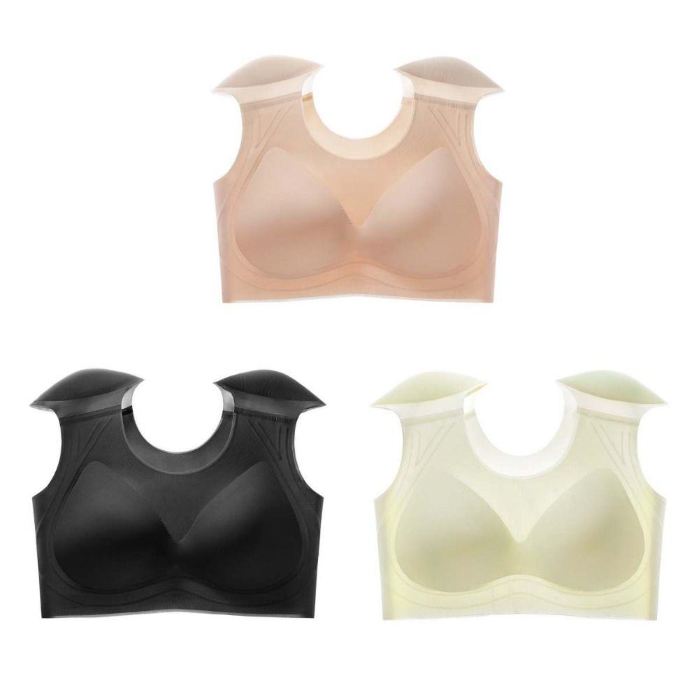 Sleeveless Shoulder Pad Bra Pad Chest Binding Wireless Push Up Bra Seamless Bra  Body Shaping