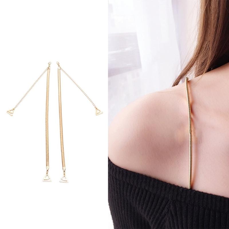 Metal Snake Bone Bras Strap Adjustable Invisible Shoulder Straps Nonskid Lingerie Accessories for Women Tops Dress