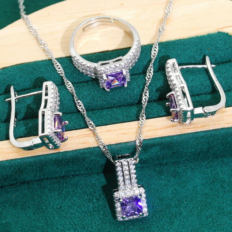 

Откройте взрывные ювелирные изделия Европа и Соединенные Штаты Горячие Циркон ожерелье серьги кольцо