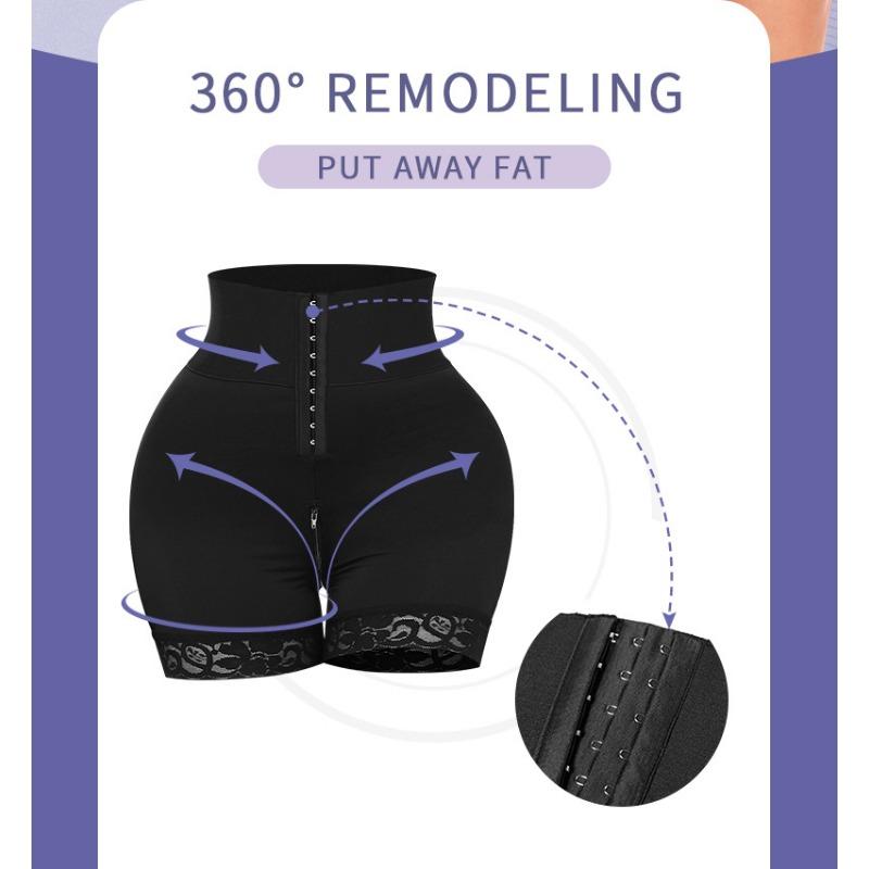 Plus Size Shaperwear Wide Waistband Zip Crotch Butt Lifting Tummy Control Pants