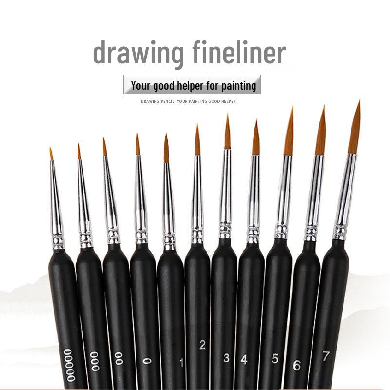 Black Frosted Ultra-Fine Nylon Student Art Liner Pen for Digital Watercolor and Outlining