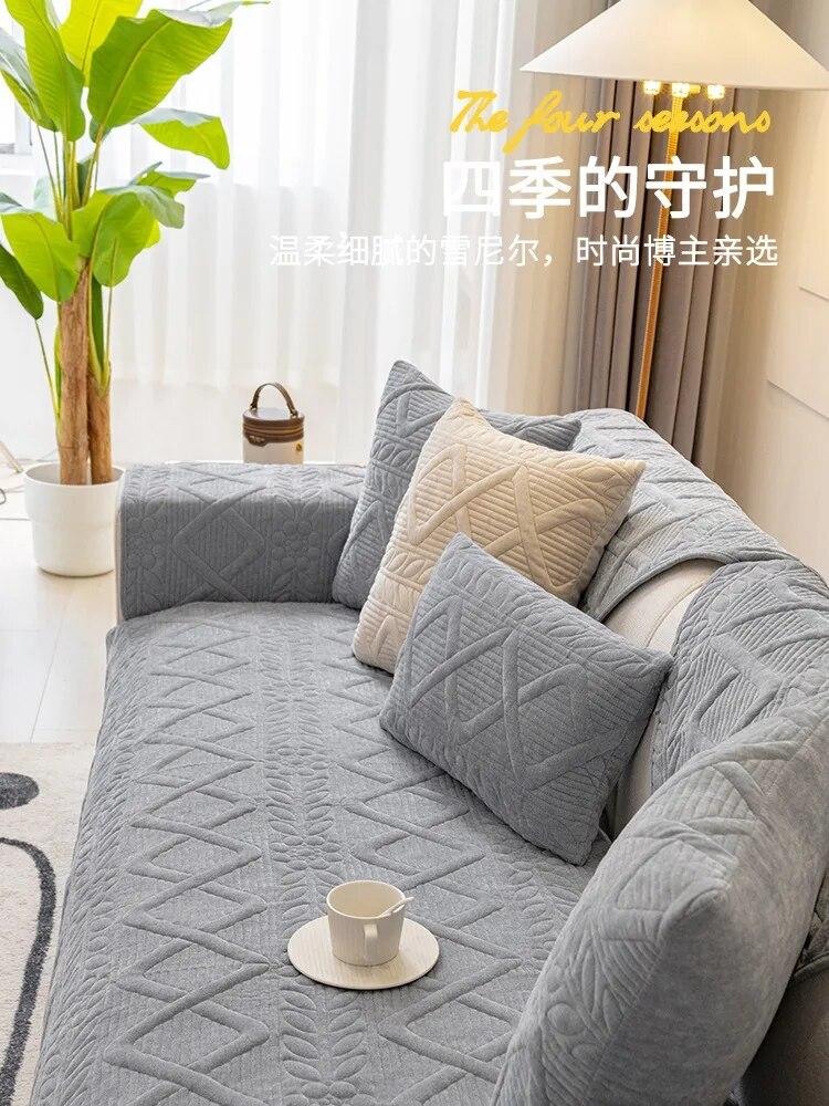 Living Room Sofa Cushion Four Seasons Universal Nordic Non-Slip Sofa Towel Cover Cloth Sofa Cover Cushion