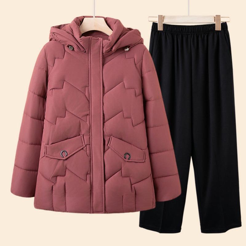 Winter new thickened loose medium and old coat short padded jacket versatile fashionable large size padded coat short padded coat