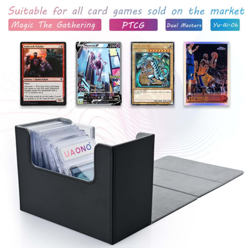 UAONO PSA BGS Certified Card Case, Deck Case, Screw-Down Compatible, Holds Approximately 30 Cards, PU Leather with Magnet Loader, Storage Box for Yu-G