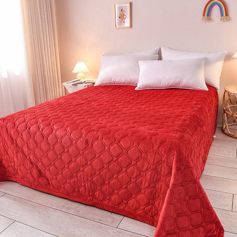 

Простирадла з коралового флісу Стьобані протиковзкі двошарові фланелеві ковдри Теплі ковдри Ковдри для відпочинку Ковдри з кондиціонером 230*230cm червоний