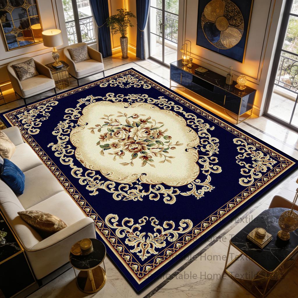 Blue Beige European Fluffy CARPET FOR LIVE ROOM Home Decoration Luxury Antiskid Soft Rug Big Size Washable Short Velvet Foot Mat