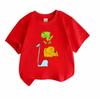 Kids Boys Girls 100% Cotton Crew Neck Short Sleeve T-Shirt, Funny Cartoon Dinosaur Print Casual Comfy Tee for Toddler Children Daily Outdoor Play Wear
